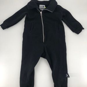 Nununu World Black Zip- Up Onesie
